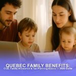 Quebec family reviewing a benefit letter — CCB and Family Allowance 2026