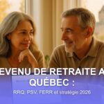 Couple québécois qui examine à la maison la chronologie de son revenu de retraite