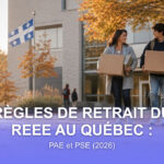 Un parent et son fils transportent des boites vers un cegep quebecois a la rentree d automne