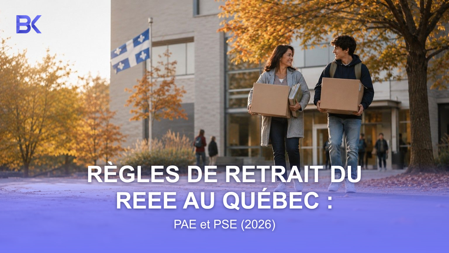 Un parent et son fils transportent des boites vers un cegep quebecois a la rentree d automne